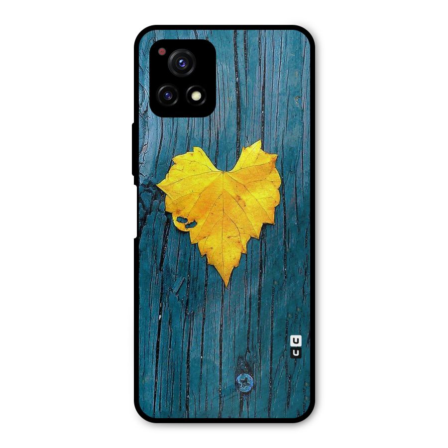 Yellow Leaf Metal Back Case for Vivo Y72 5G