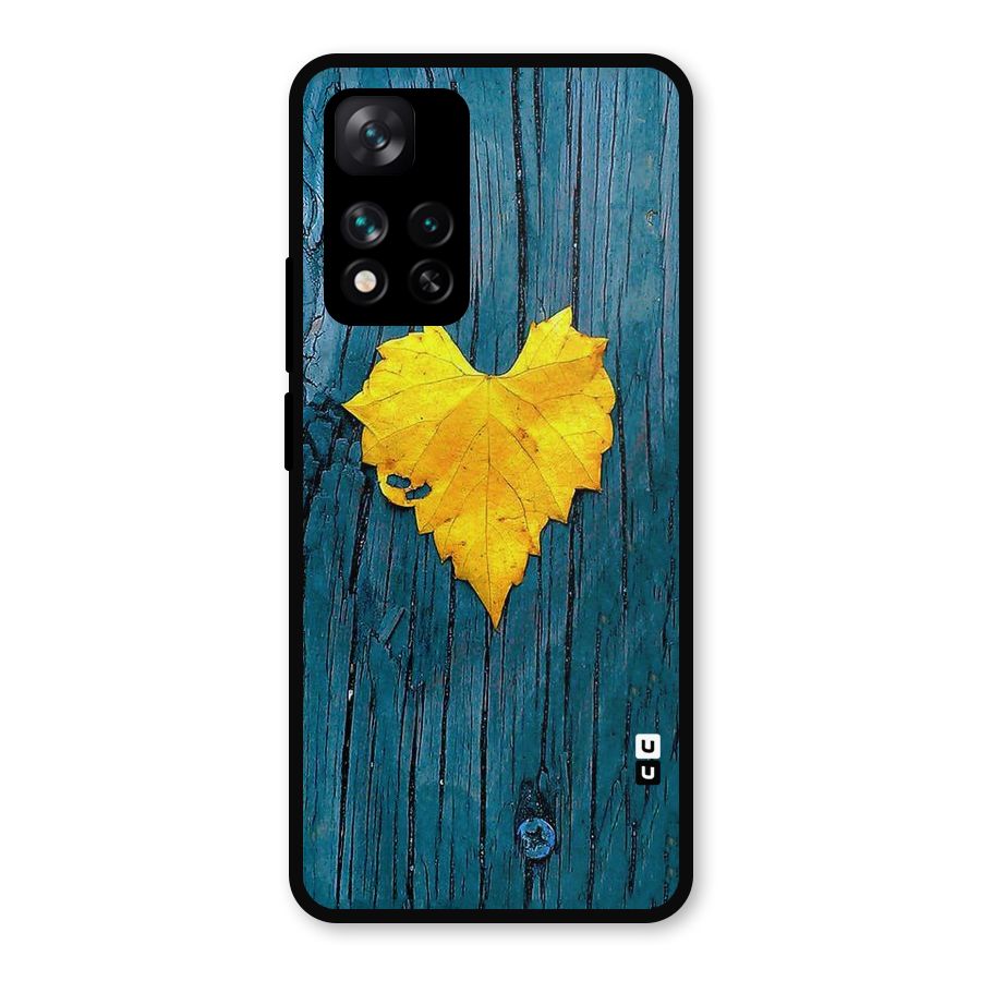 Yellow Leaf Metal Back Case for Xiaomi 11i 5G