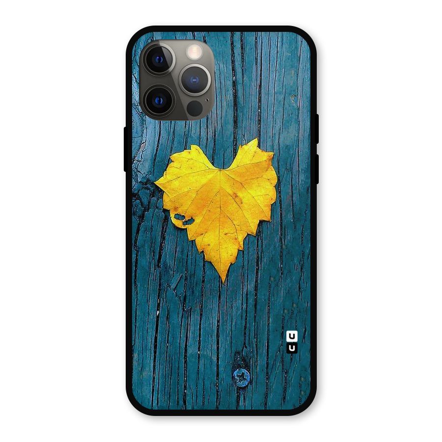 Yellow Leaf Metal Back Case for iPhone 12 Pro