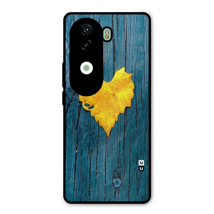 Yellow Leaf Metal Back Case for iQOO Z9s