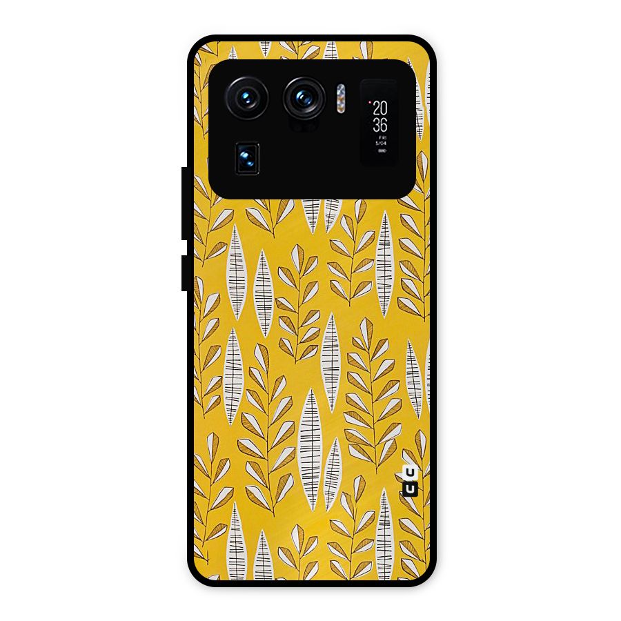 Yellow Leaf Pattern Metal Back Case for Mi 11 Ultra