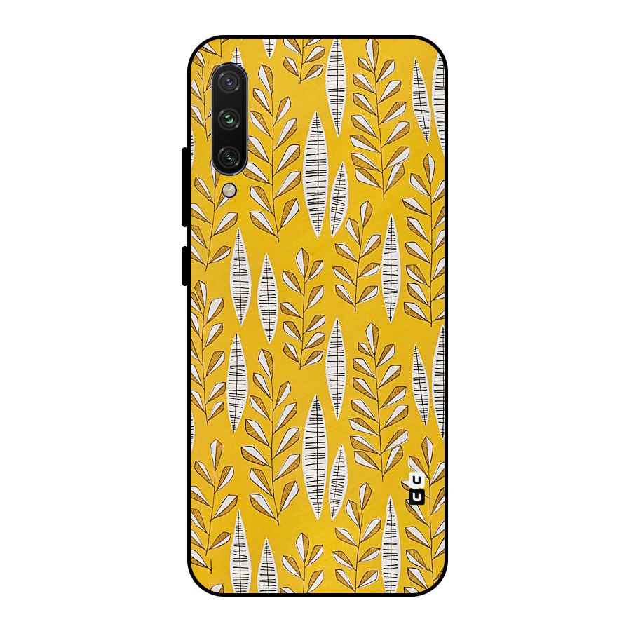 Yellow Leaf Pattern Metal Back Case for Mi A3