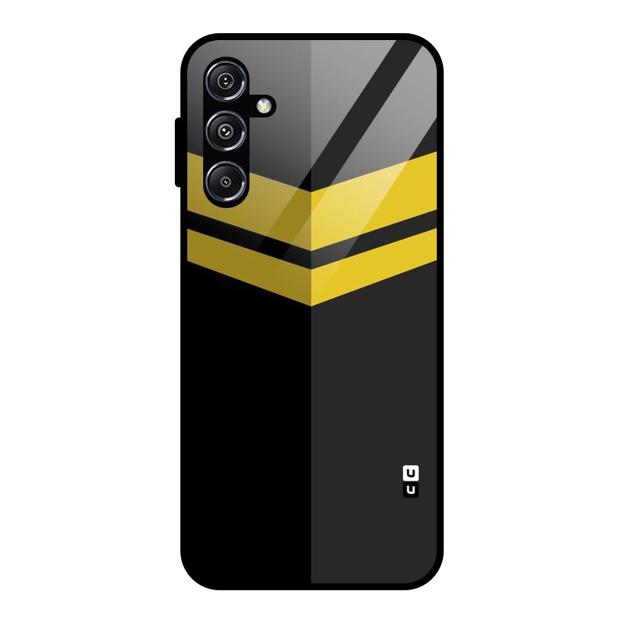 Yellow Lines Glass Back Case for Galaxy M34 5G