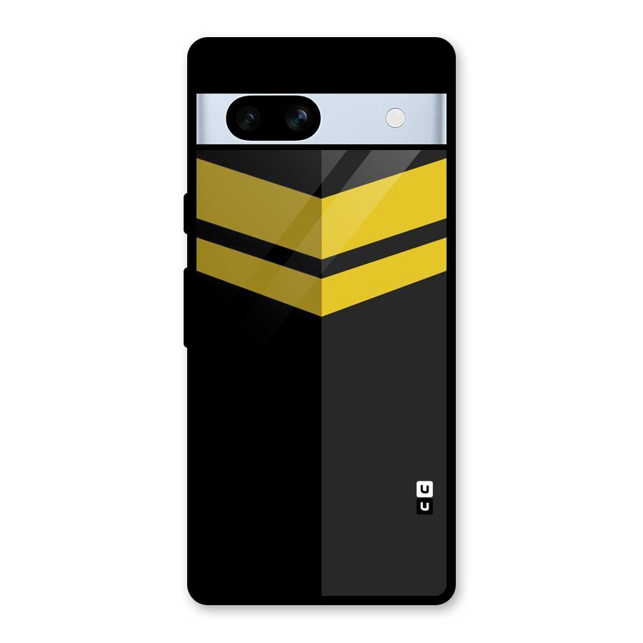 Yellow Lines Glass Back Case for Google Pixel 7a
