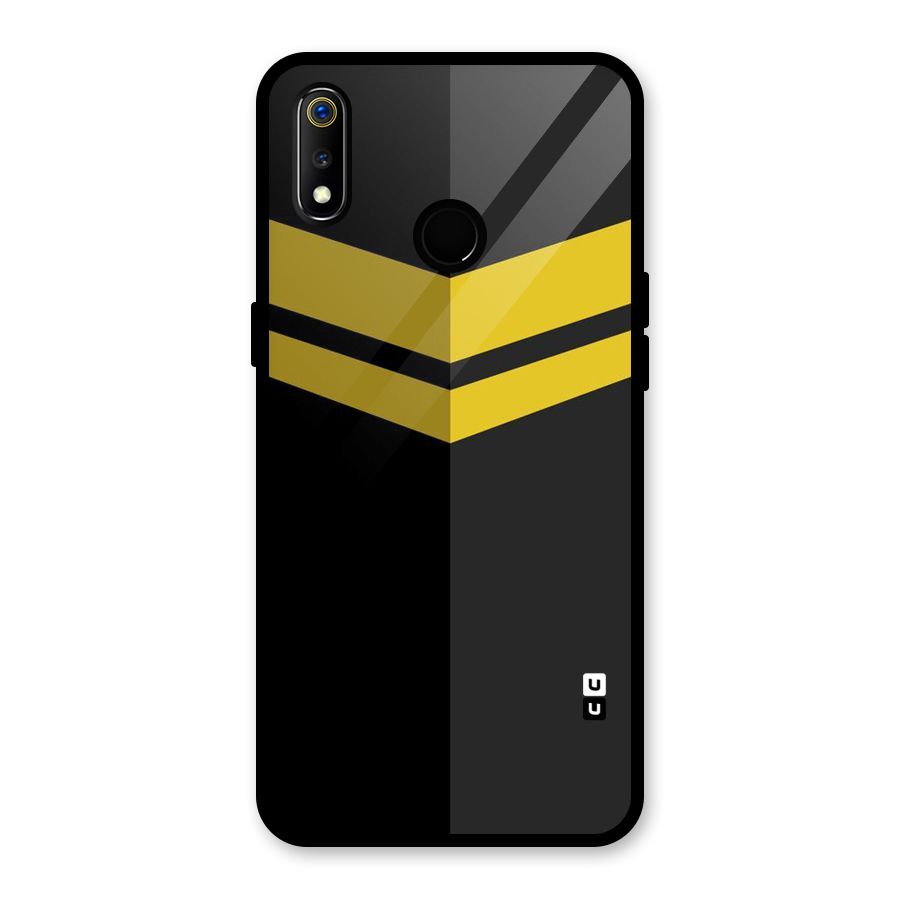 Yellow Lines Glass Back Case for Realme 3i