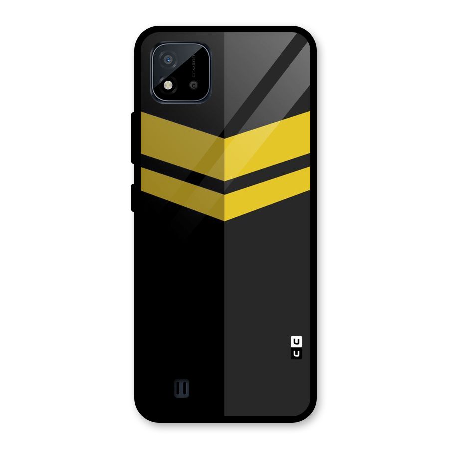 Yellow Lines Glass Back Case for Realme C11 2021