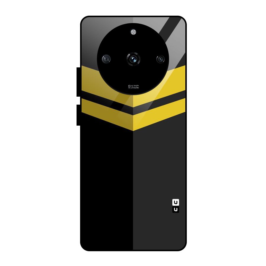 Yellow Lines Glass Back Case for Realme Narzo 60 5G