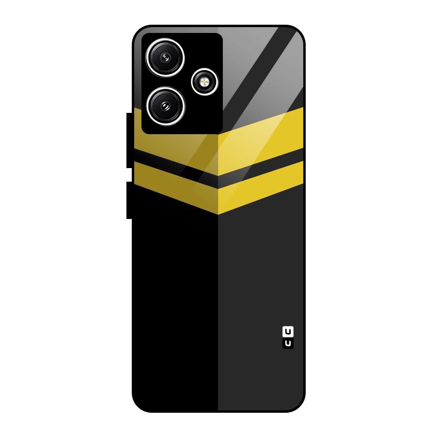 Yellow Lines Glass Back Case for Redmi 12 5G