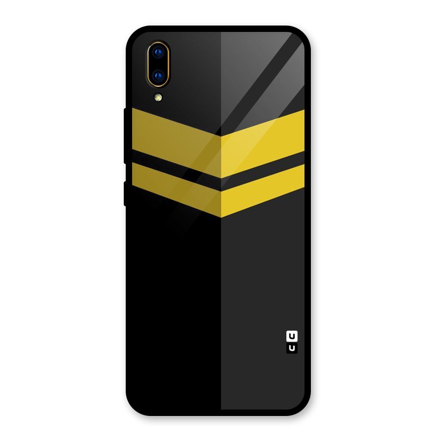 Yellow Lines Glass Back Case for Vivo V11 Pro
