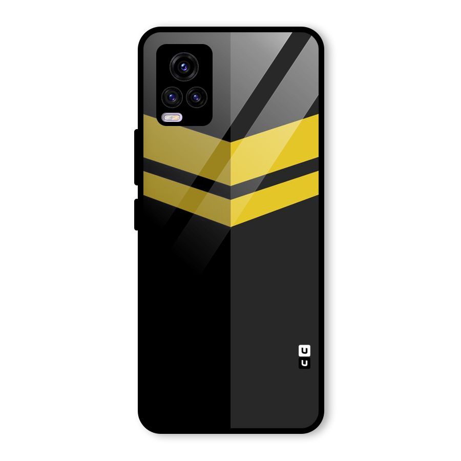 Yellow Lines Glass Back Case for Vivo V20 2021