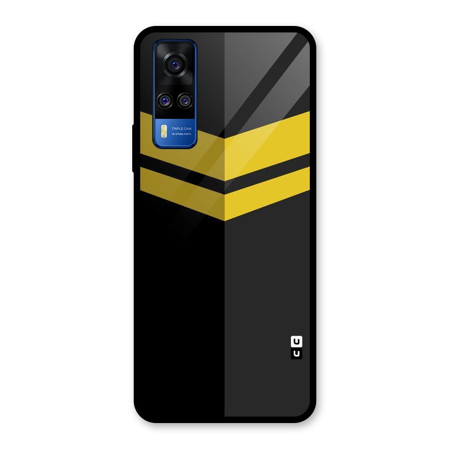 Yellow Lines Glass Back Case for Vivo Y31