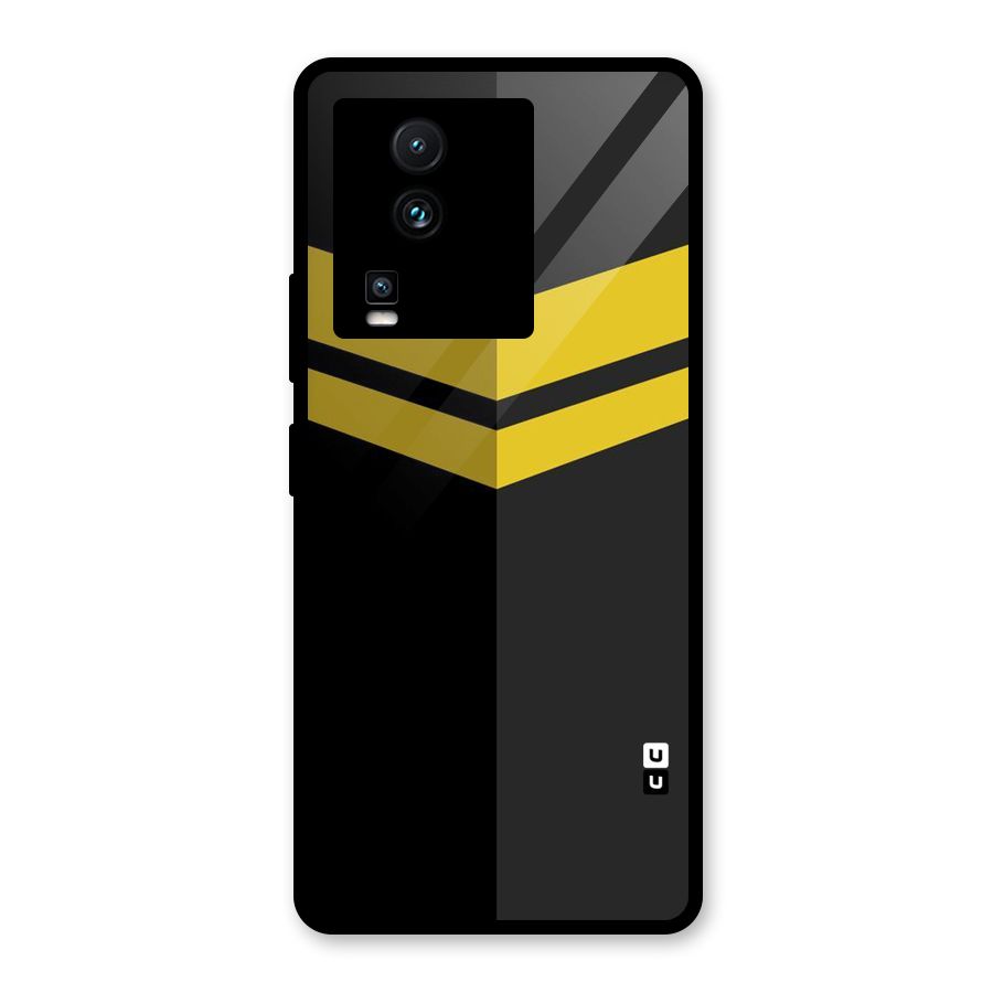 Yellow Lines Glass Back Case for Vivo iQOO Neo 7