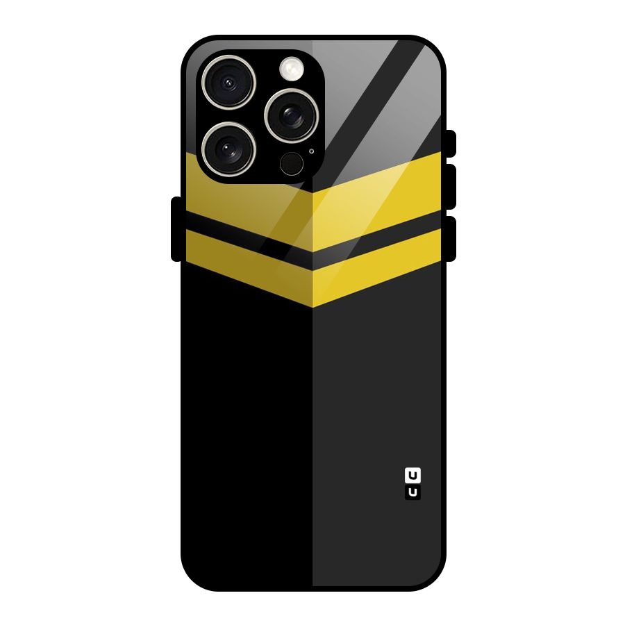 Yellow Lines Glass Back Case for iPhone 15 Pro Max