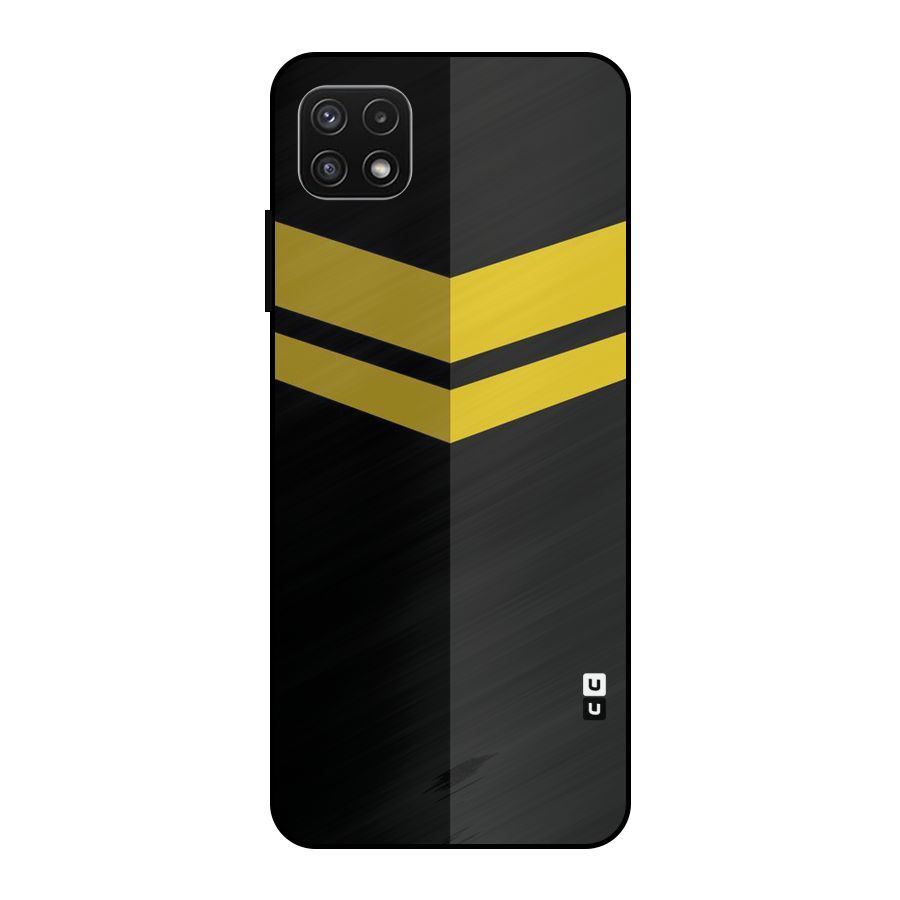 Yellow Lines Metal Back Case for Galaxy A22 5G