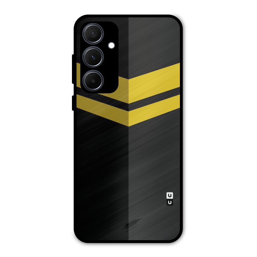 Yellow Lines Metal Back Case for Galaxy A35