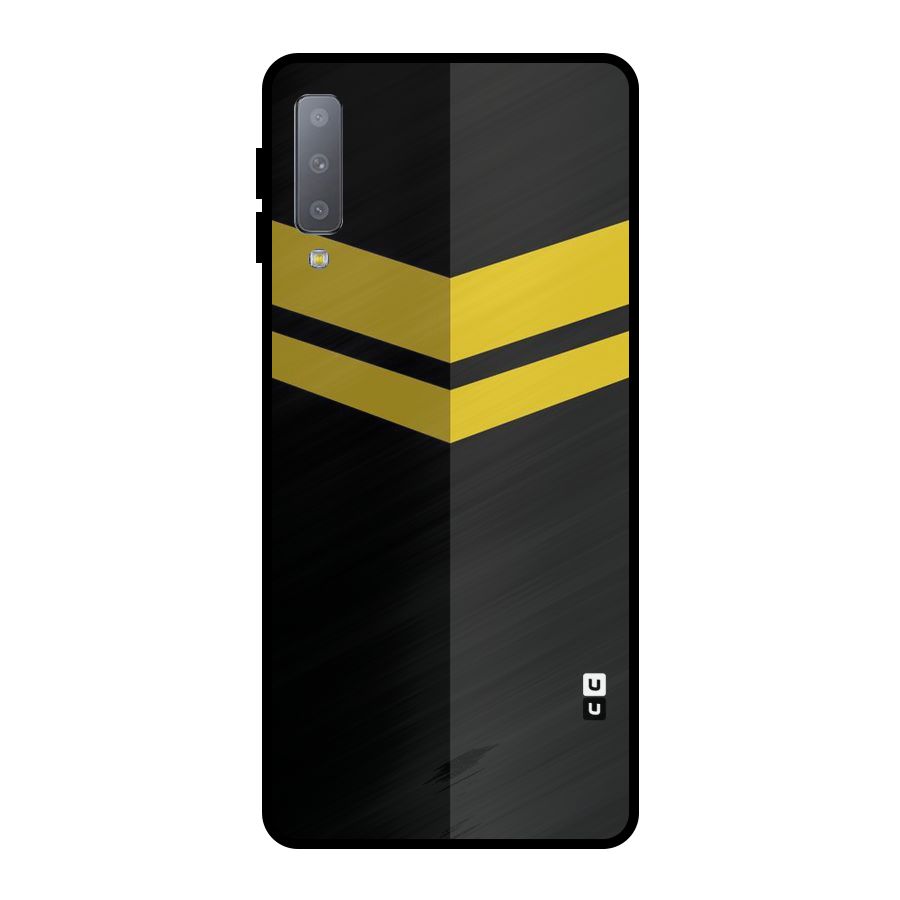Yellow Lines Metal Back Case for Galaxy A7 (2018)