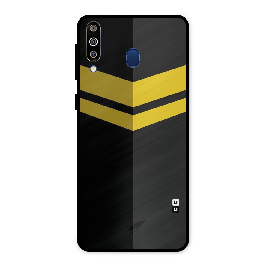 Yellow Lines Metal Back Case for Galaxy M30
