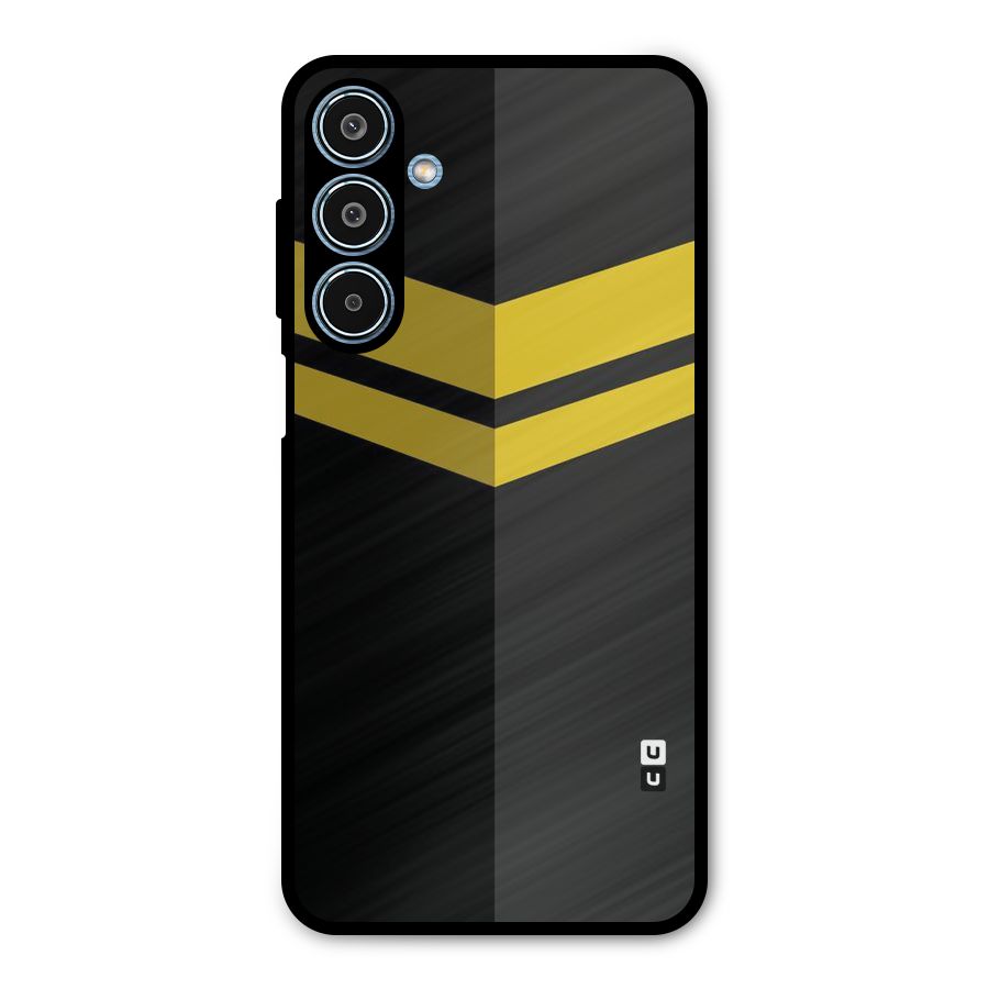Yellow Lines Metal Back Case for Galaxy M35