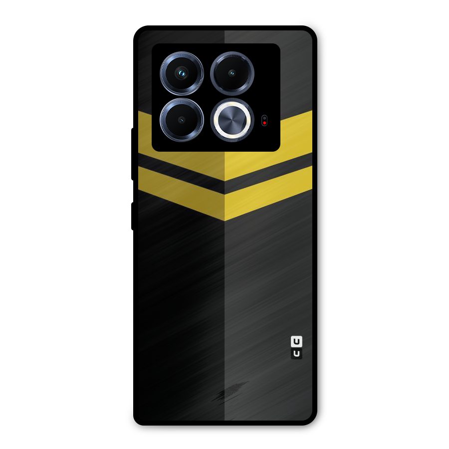 Yellow Lines Metal Back Case for Infinix Note 40 5G
