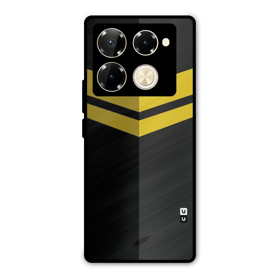 Yellow Lines Metal Back Case for Infinix Note 40 Pro Plus