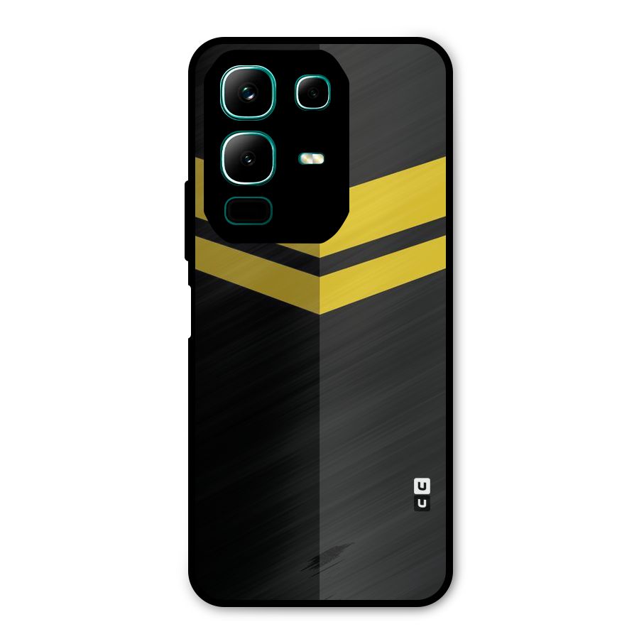 Yellow Lines Metal Back Case for Infinix Note 50x