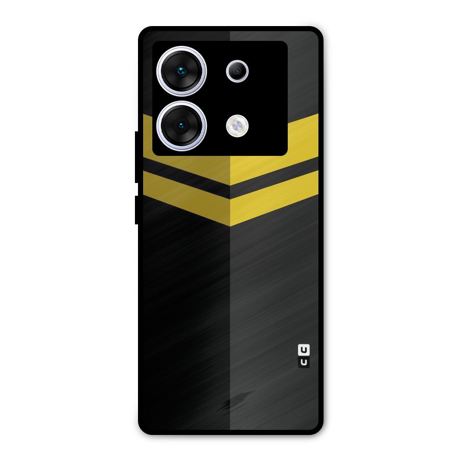 Yellow Lines Metal Back Case for Infinix Zero 30 5G