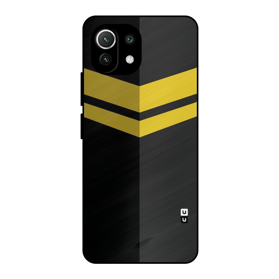 Yellow Lines Metal Back Case for Mi 11 Lite