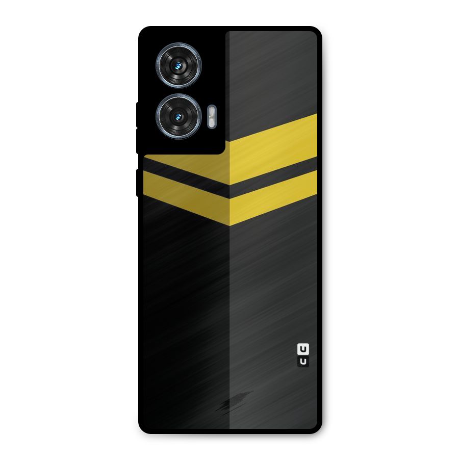 Yellow Lines Metal Back Case for Motorola Edge 50 Fusion