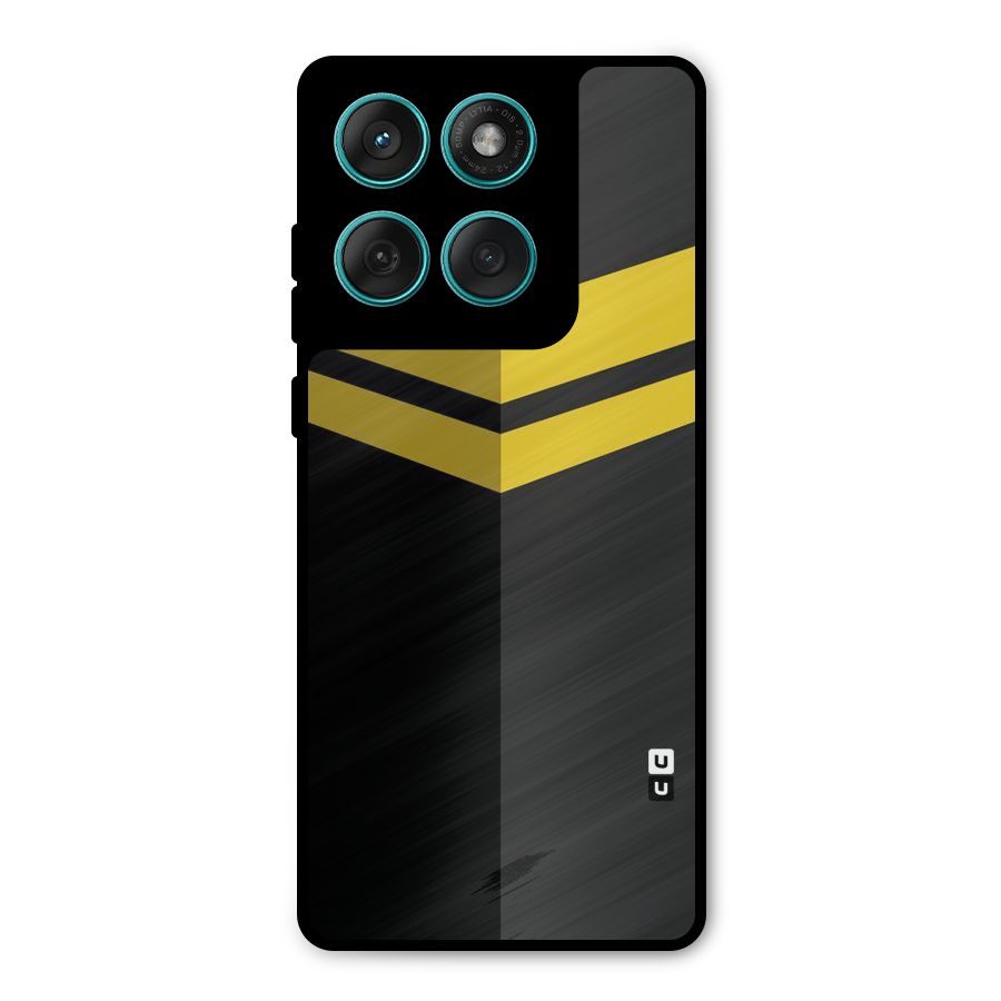 Yellow Lines Metal Back Case for Motorola Edge 60