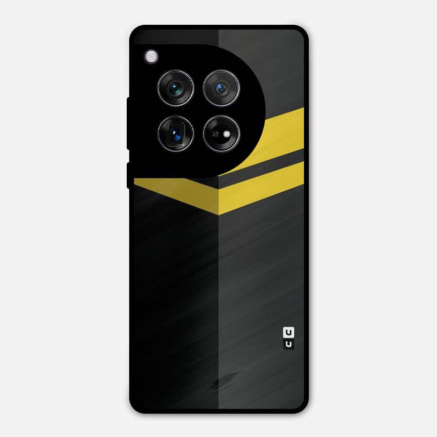 Yellow Lines Metal Back Case for OnePlus 12