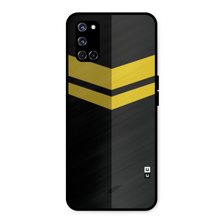 Yellow Lines Metal Back Case for Oppo A52