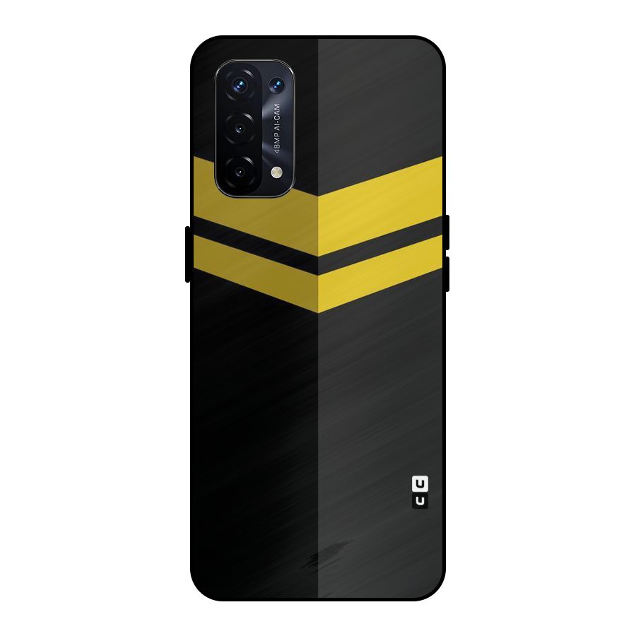 Yellow Lines Metal Back Case for Oppo A74 5G
