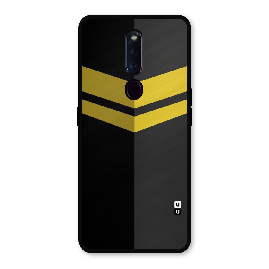 Yellow Lines Metal Back Case for Oppo F11 Pro