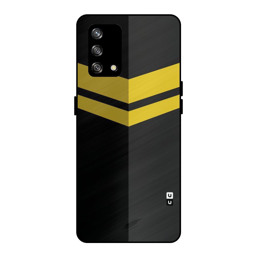 Yellow Lines Metal Back Case for Oppo F19