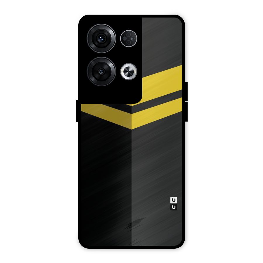 Yellow Lines Metal Back Case for Oppo Reno8 Pro 5G