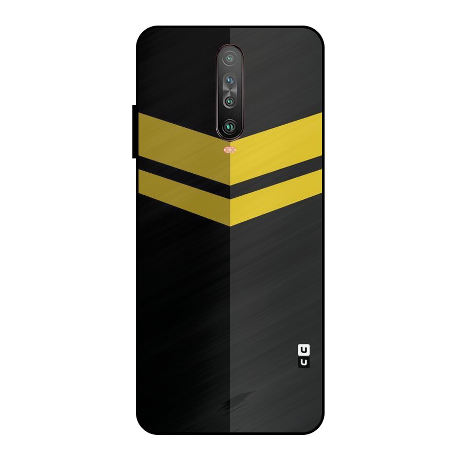 Yellow Lines Metal Back Case for Poco X2