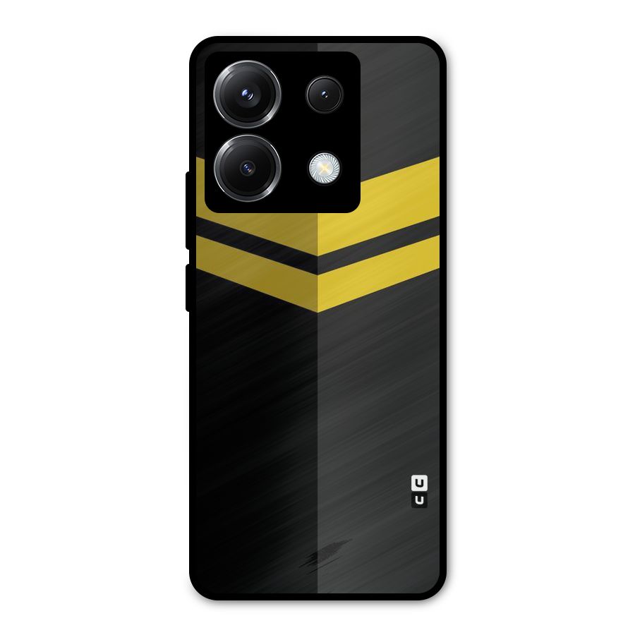 Yellow Lines Metal Back Case for Poco X6