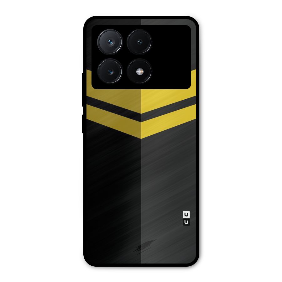 Yellow Lines Metal Back Case for Poco X6 Pro