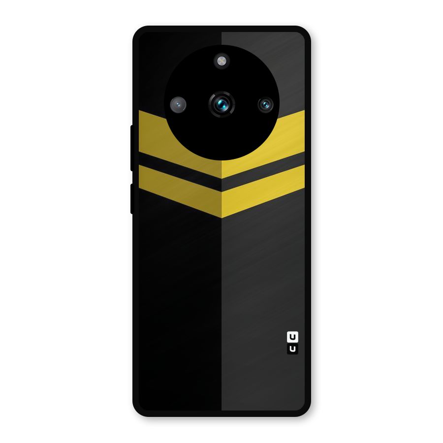 Yellow Lines Metal Back Case for Realme 11 Pro Plus