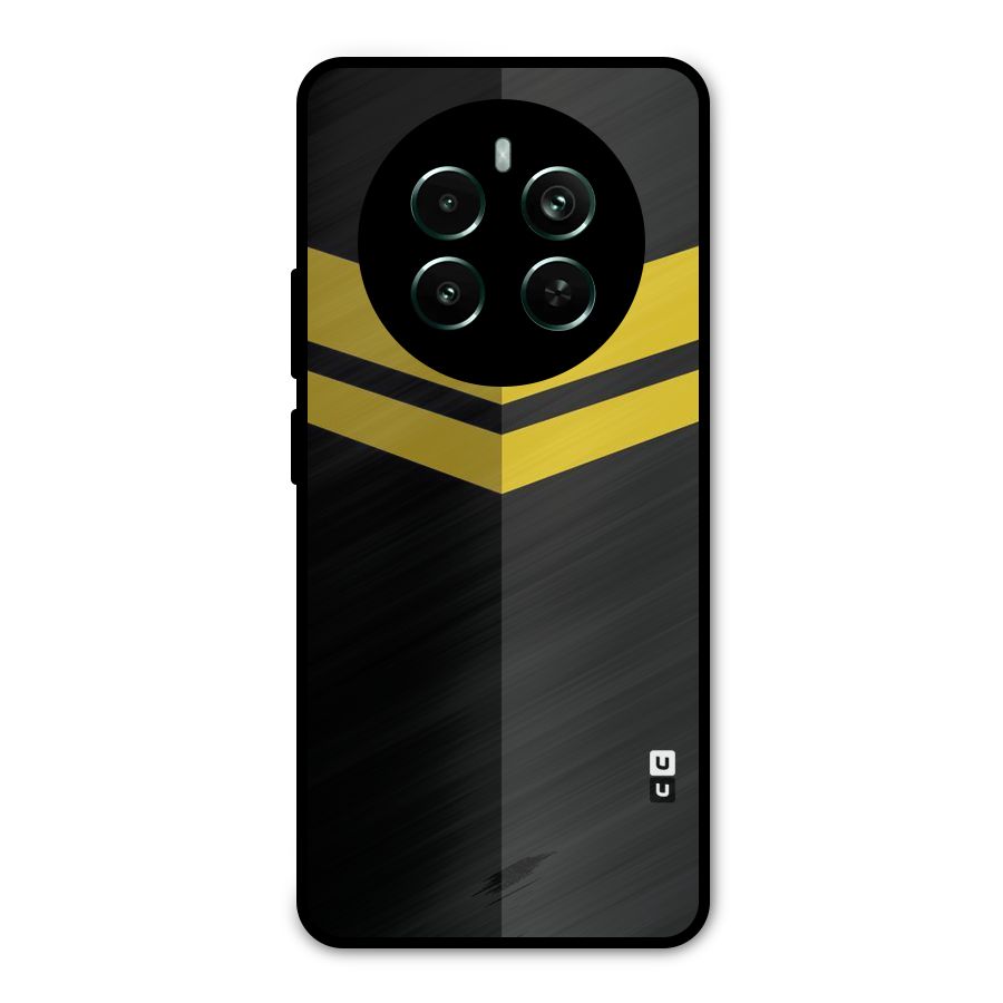 Yellow Lines Metal Back Case for Realme 12 Plus