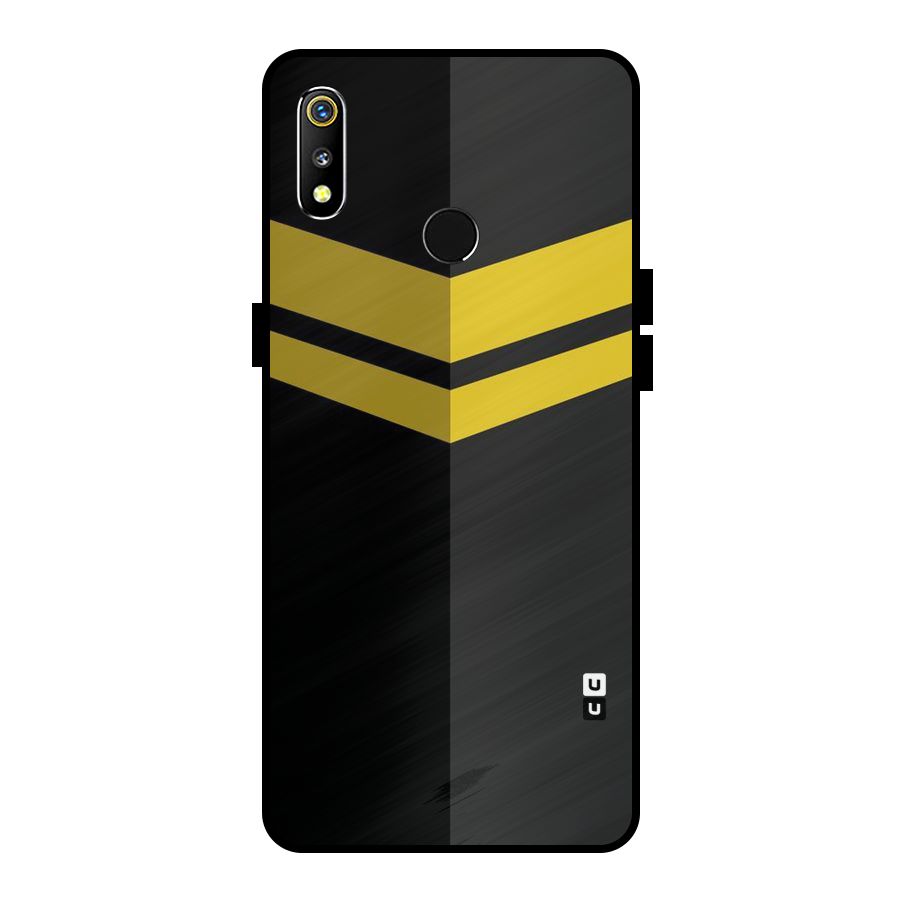 Yellow Lines Metal Back Case for Realme 3i