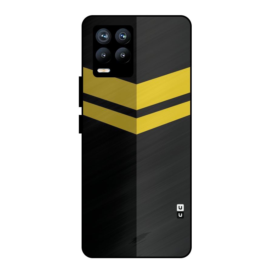 Yellow Lines Metal Back Case for Realme 8