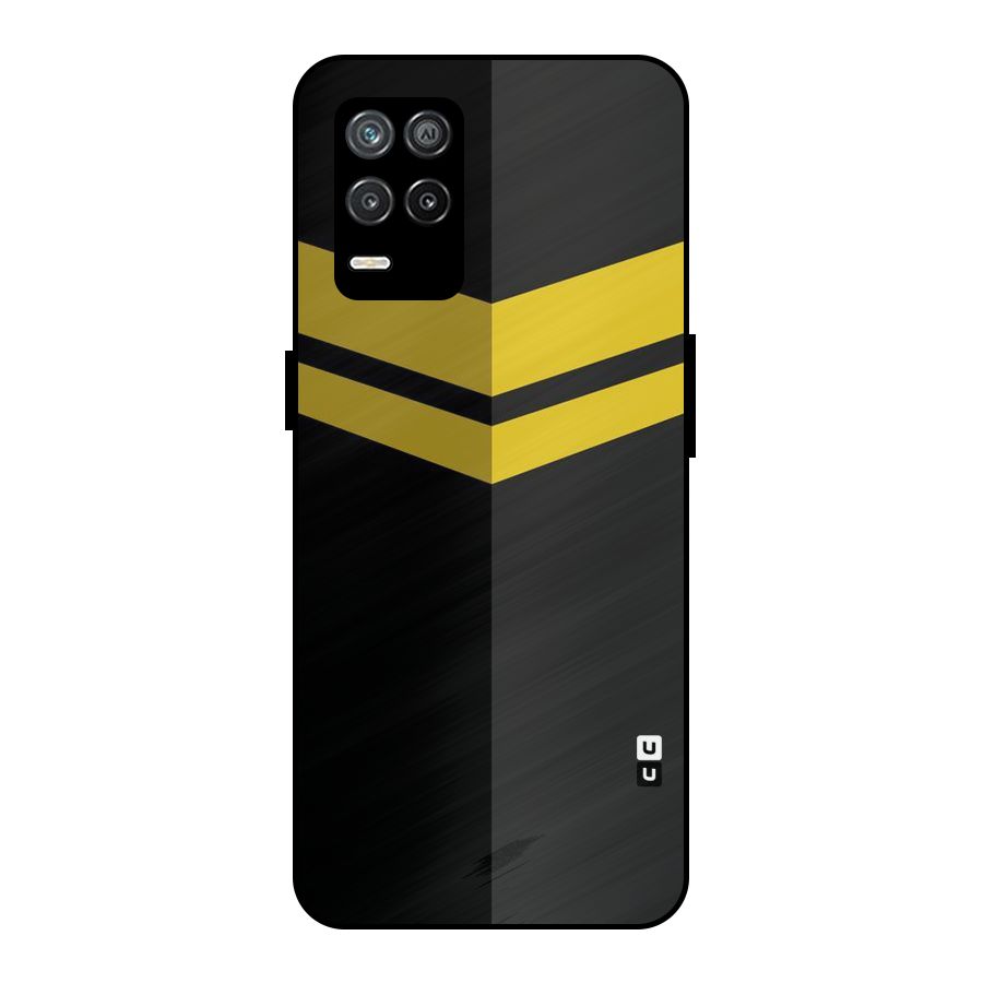 Yellow Lines Metal Back Case for Realme 8s 5G