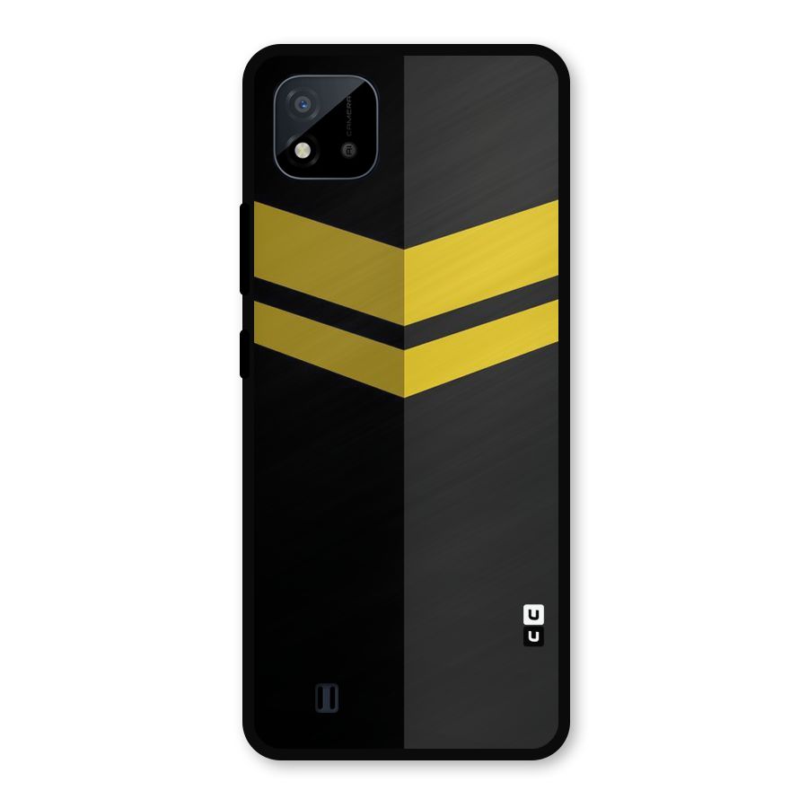 Yellow Lines Metal Back Case for Realme C11 2021
