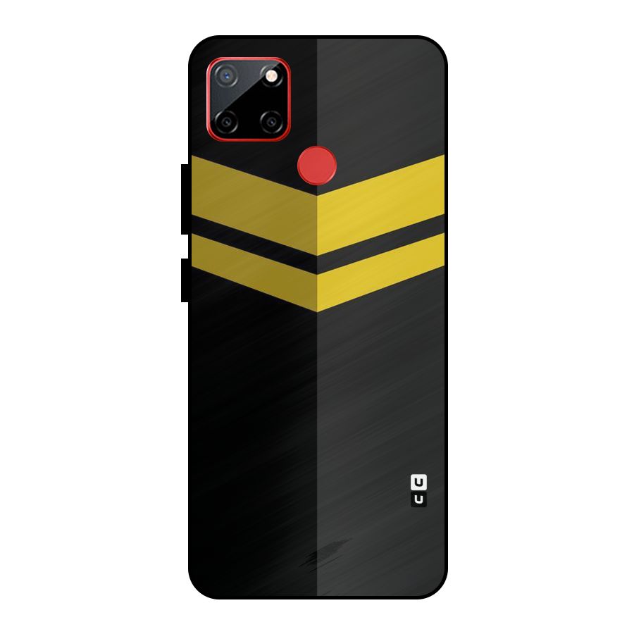 Yellow Lines Metal Back Case for Realme C12