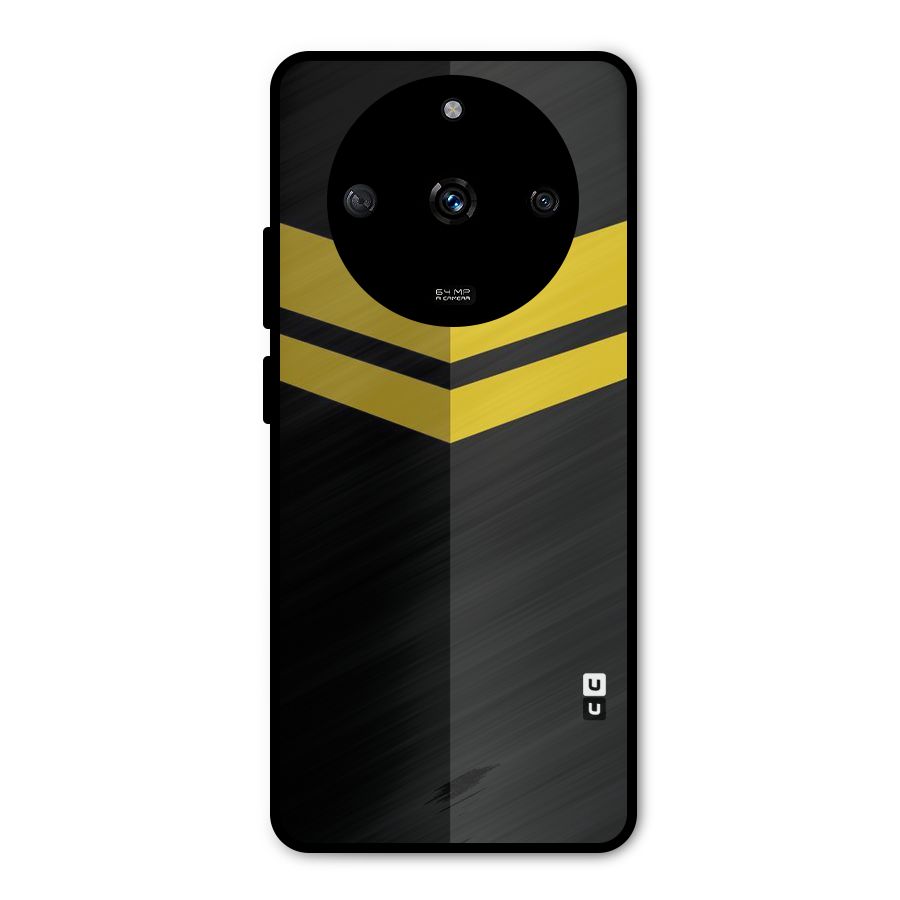 Yellow Lines Metal Back Case for Realme Narzo 60 5G