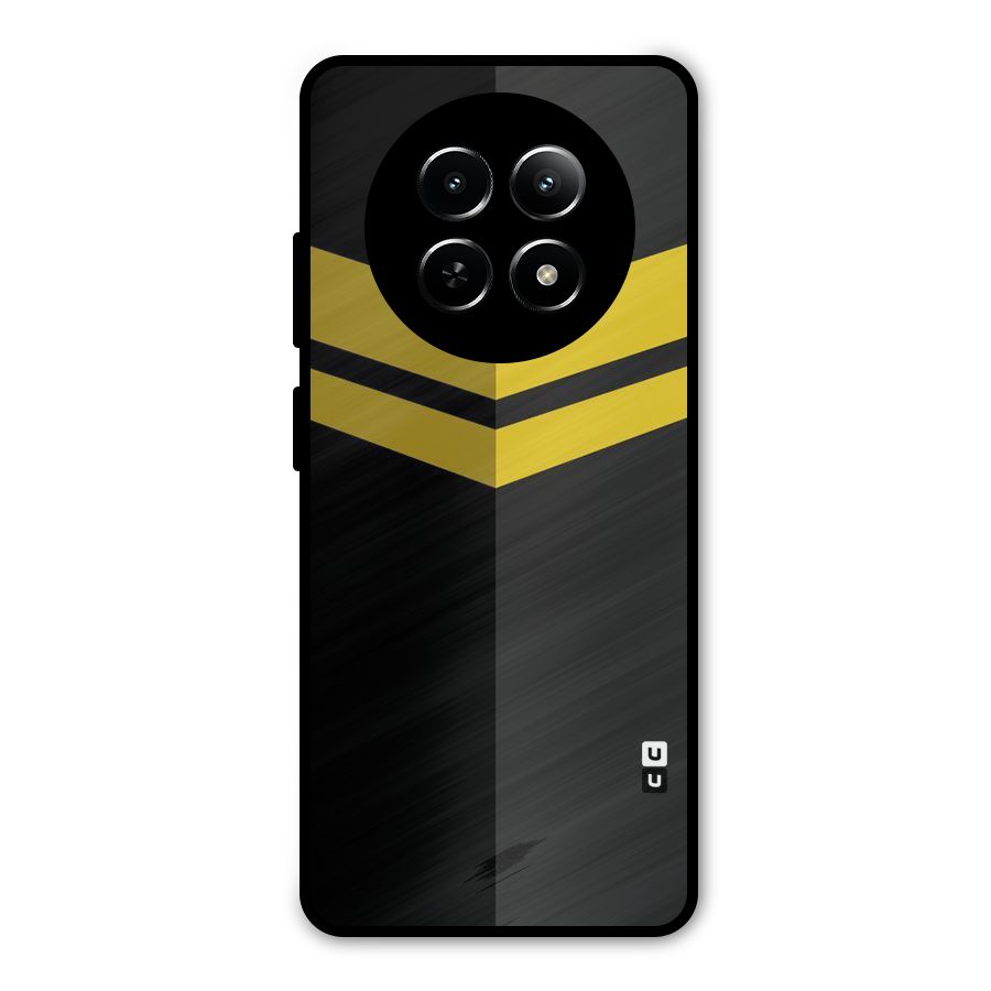 Yellow Lines Metal Back Case for Realme Narzo N65