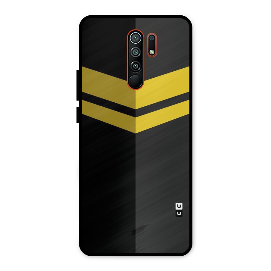 Yellow Lines Metal Back Case for Redmi 9 Prime