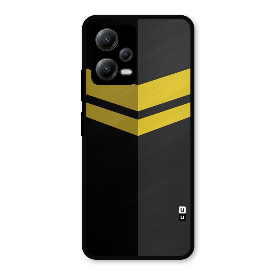 Yellow Lines Metal Back Case for Redmi Note 12 5G