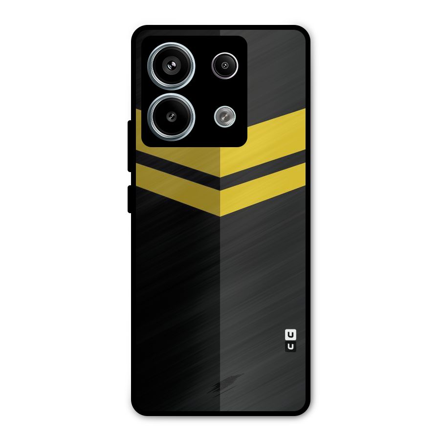 Yellow Lines Metal Back Case for Redmi Note 13 Pro 5G